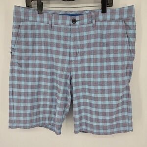 Tommy Bahama Plaid Shorts Mens Size 36 Gray Blue Golf Casual